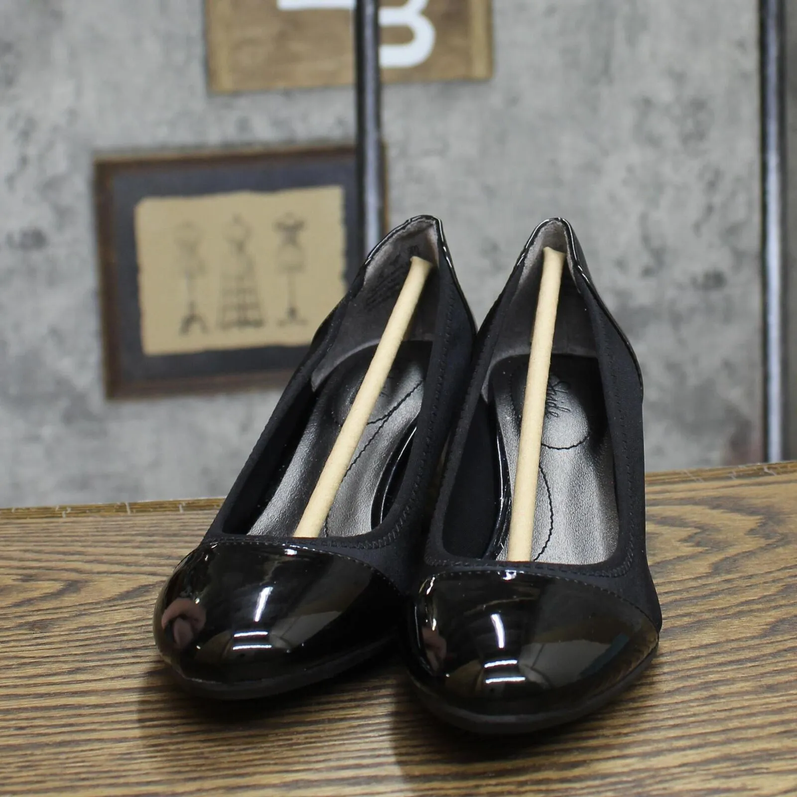 Lifestride Womens Juliana Stretch Wedge Pumps Shoes F2858M1 Black 7N