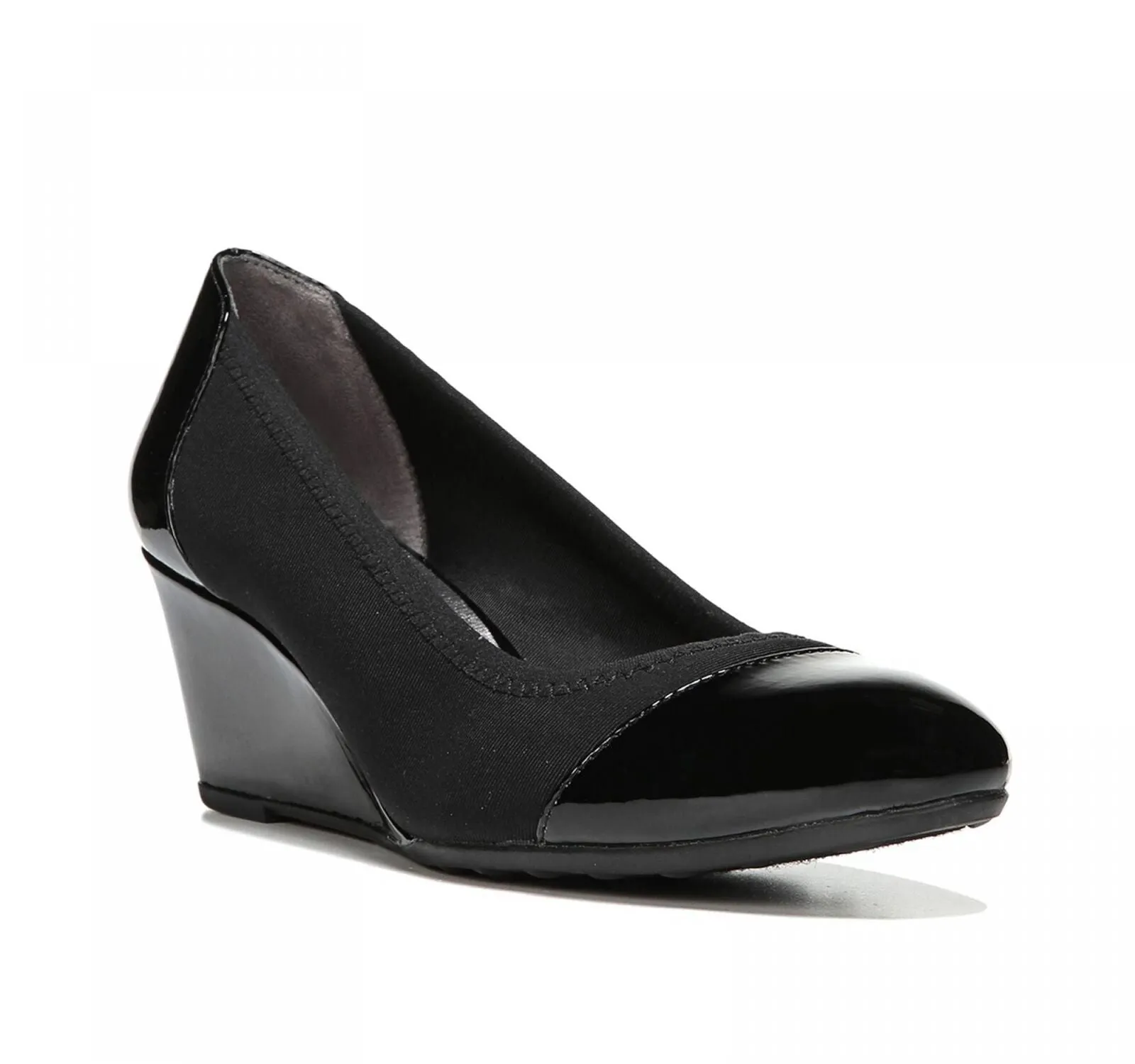 Lifestride Womens Juliana Stretch Wedge Pumps Shoes F2858M1 Black 7N