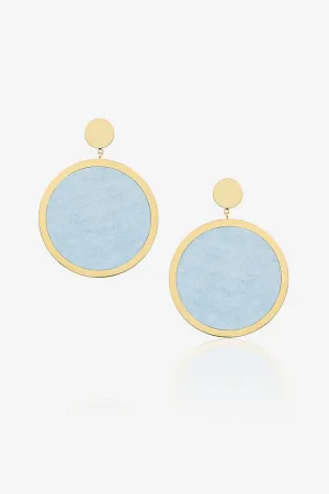 Light Denim Circle Earring