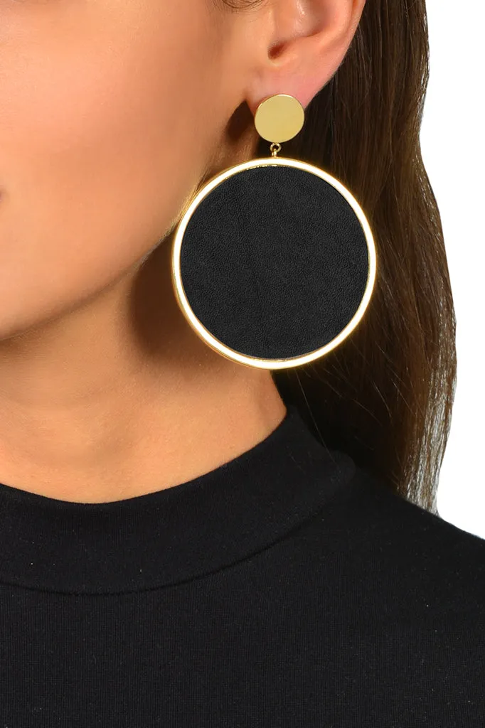 Light Denim Circle Earring