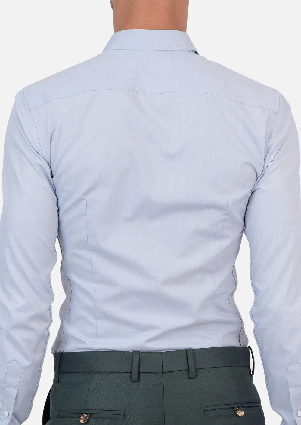 Light Grey Egyptian Cotton Broadcloth Shirt