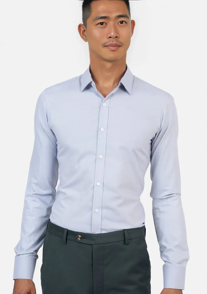 Light Grey Egyptian Cotton Broadcloth Shirt