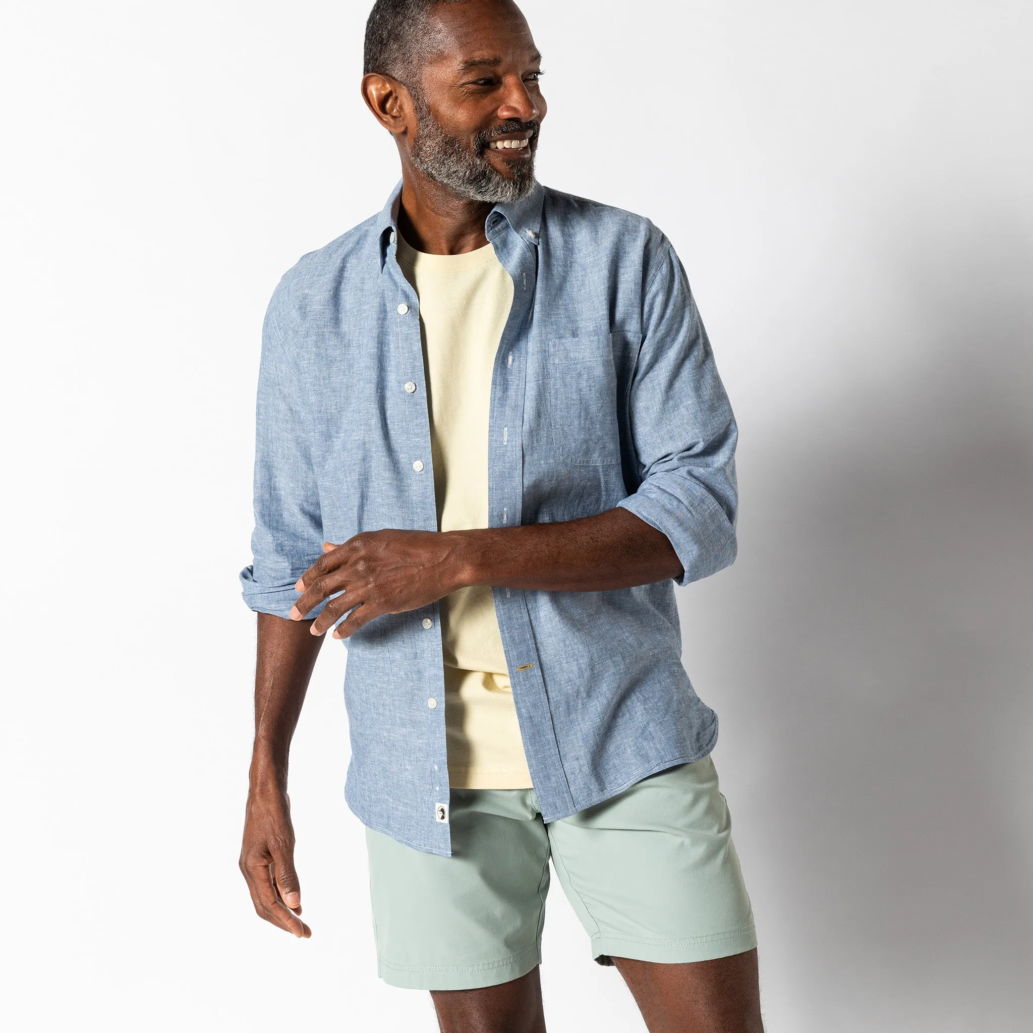 Linen Cotton Oxford Sport Shirt - Wallace Solid