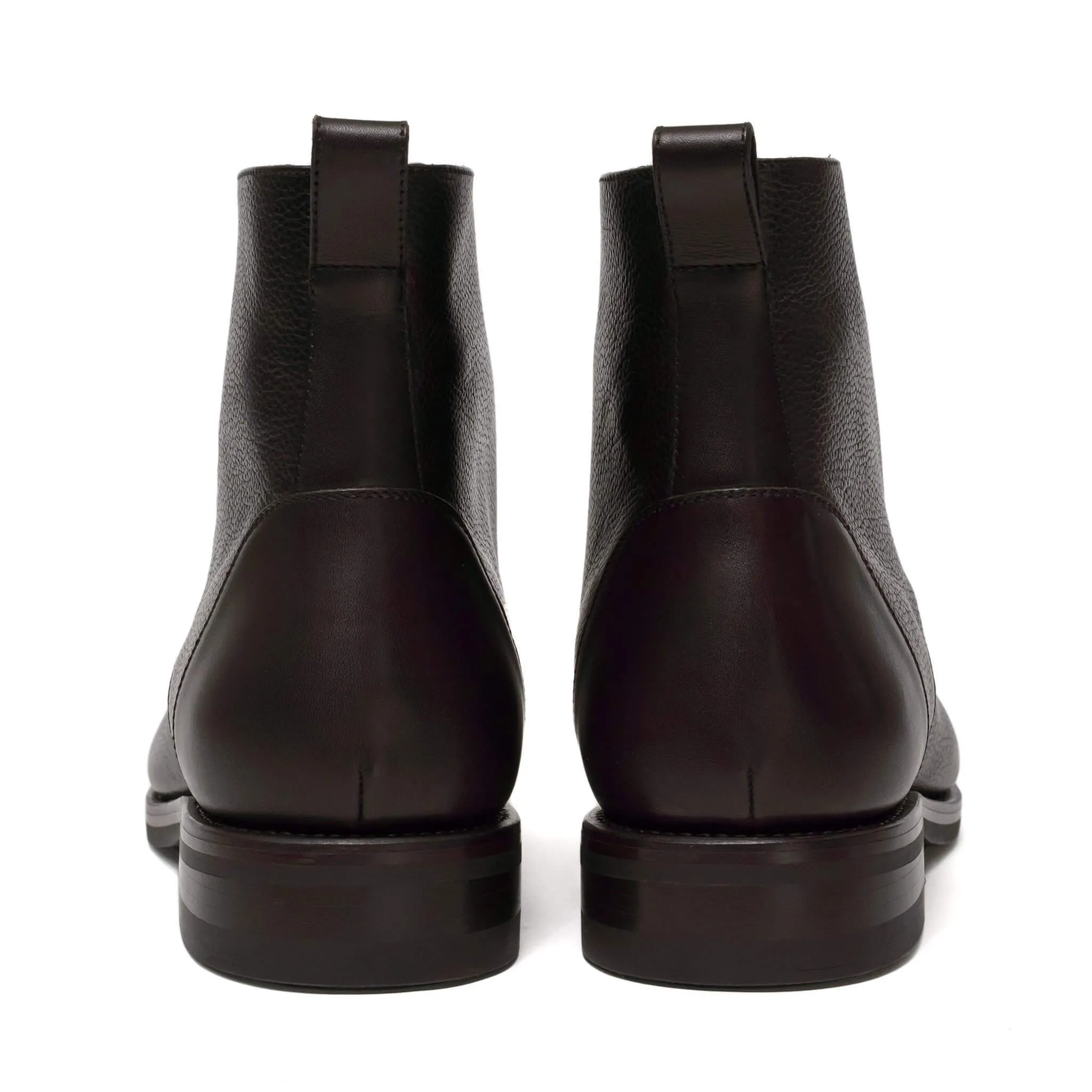 Logan Boot Dark Brown Full Grain and Leather Caps