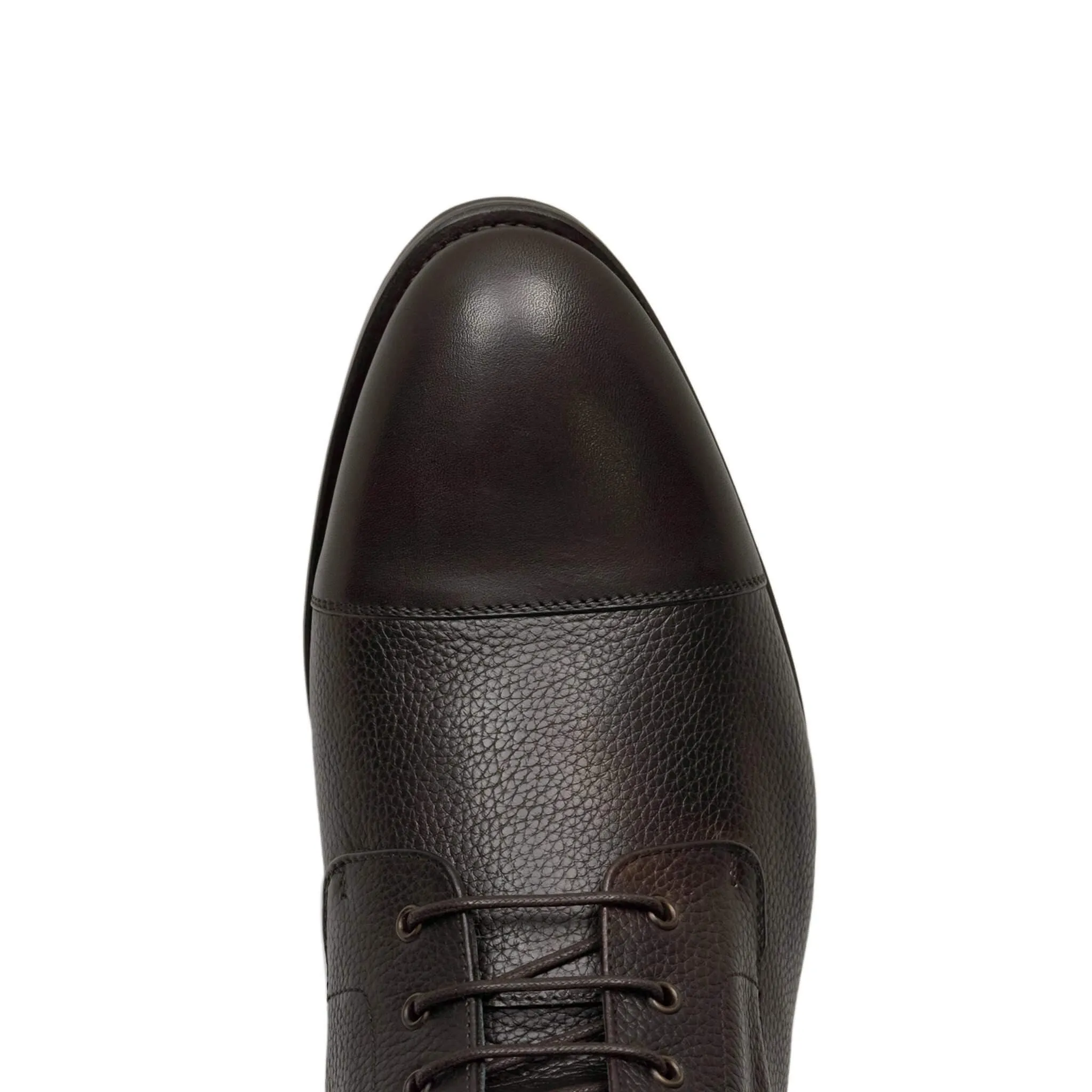 Logan Boot Dark Brown Full Grain and Leather Caps