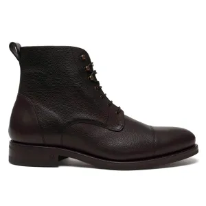 Logan Boot Dark Brown Full Grain and Leather Caps