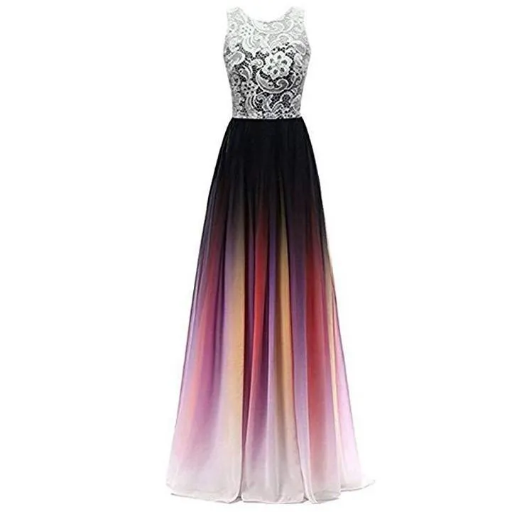 Long Prom Dress Ombre A Line Bridesmaid Dress Prom Gowns