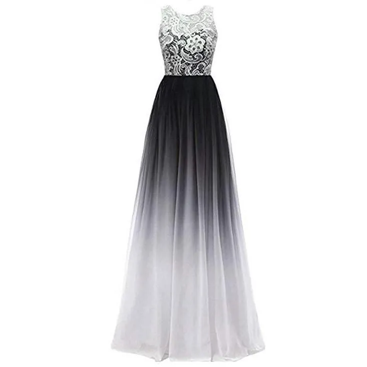 Long Prom Dress Ombre A Line Bridesmaid Dress Prom Gowns