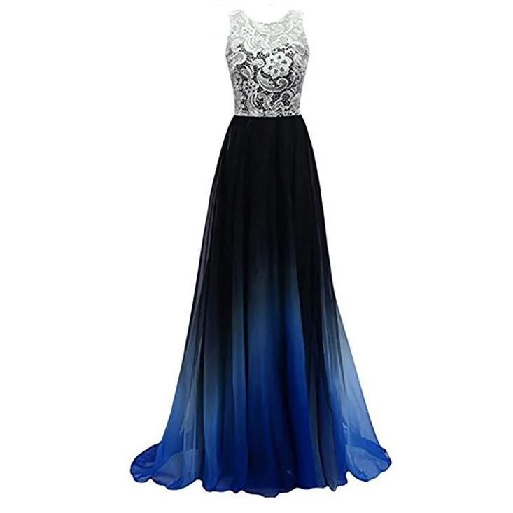 Long Prom Dress Ombre A Line Bridesmaid Dress Prom Gowns