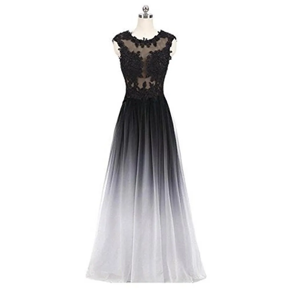 Long Prom Dress Ombre A Line Bridesmaid Dress Prom Gowns