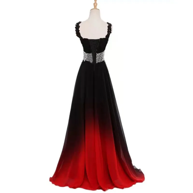 Long Prom Dress Ombre A Line Bridesmaid Dress Prom Gowns