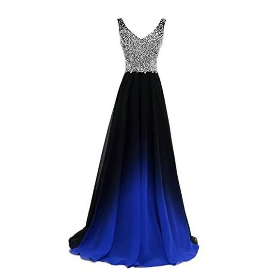 Long Prom Dress Ombre A Line Bridesmaid Dress Prom Gowns