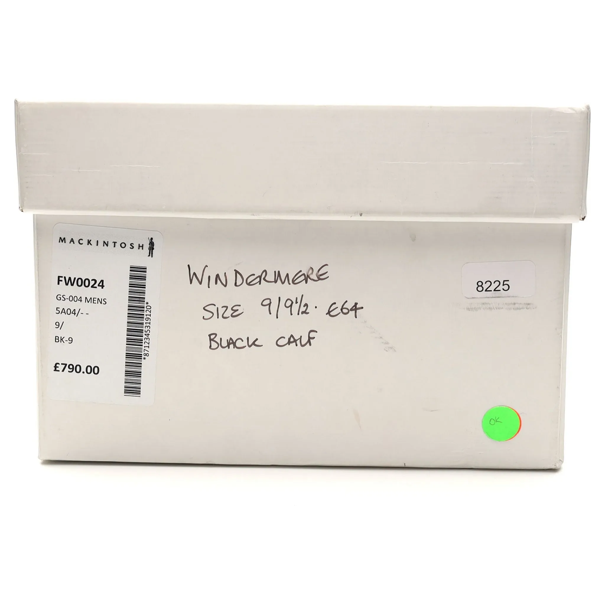 Mackintosh 'Windermere' Black Leather Derby UK 9 E