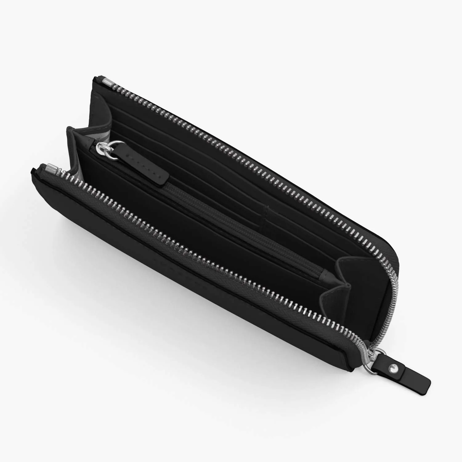 Magnolia Leather Wallet - Nappa Leather - Black / Silver / Grey