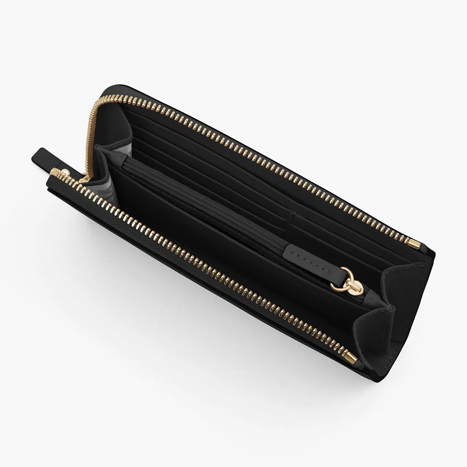 Magnolia Leather Wallet - Saffiano Leather - Black / Gold / Grey