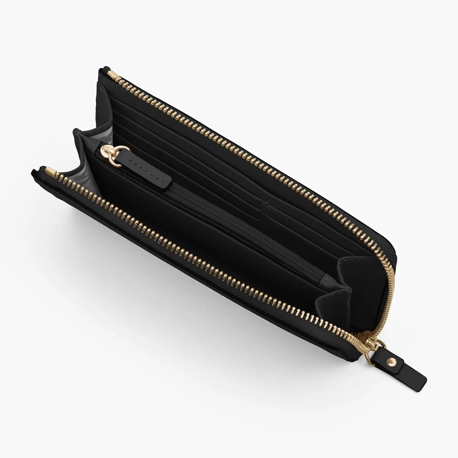 Magnolia Leather Wallet - Saffiano Leather - Black / Gold / Grey