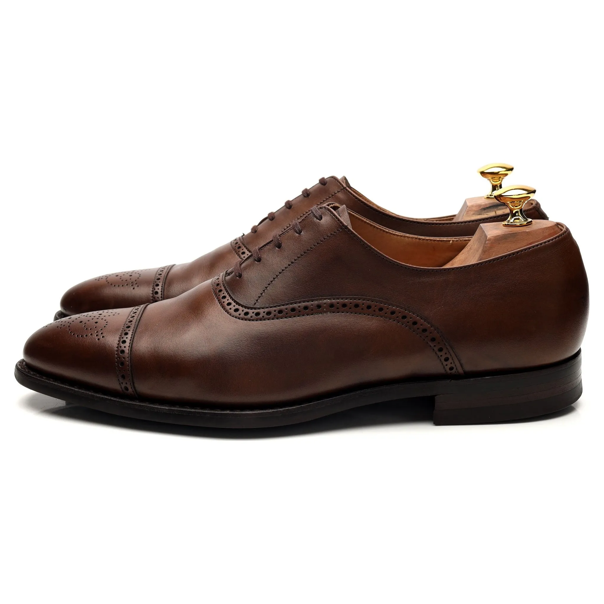 'Malton' Brown Leather Oxford Brogues UK 10 E