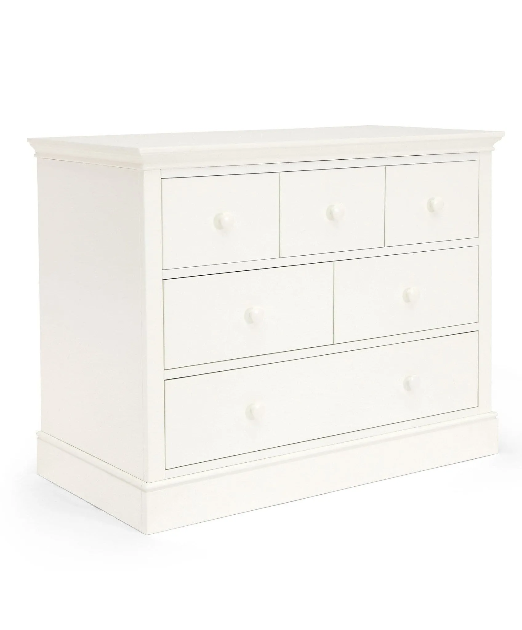 Mamas & Papas Oxford 3 Piece Nursery Furniture Set with Cot Bed, Dresser and Wardrobe - White