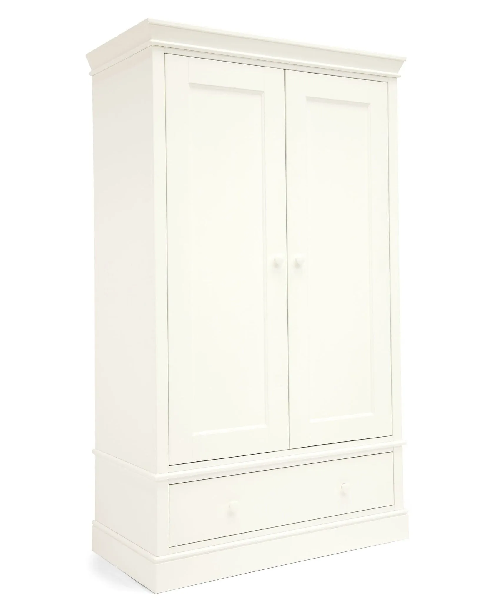 Mamas & Papas Oxford 3 Piece Nursery Furniture Set with Cot Bed, Dresser and Wardrobe - White