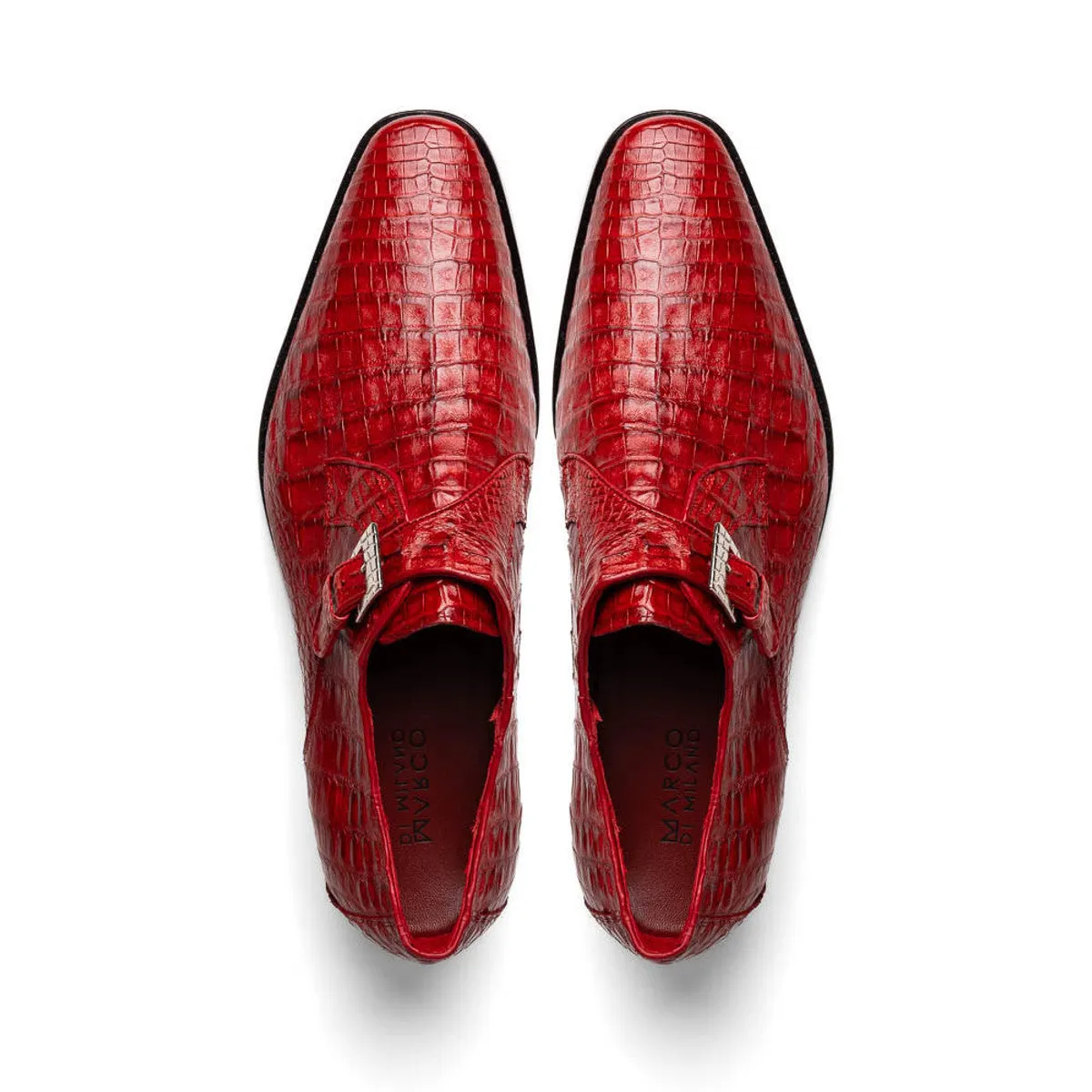 Marco Di Milano Mens Red  Caiman Gator Dress Shoes Rovigo