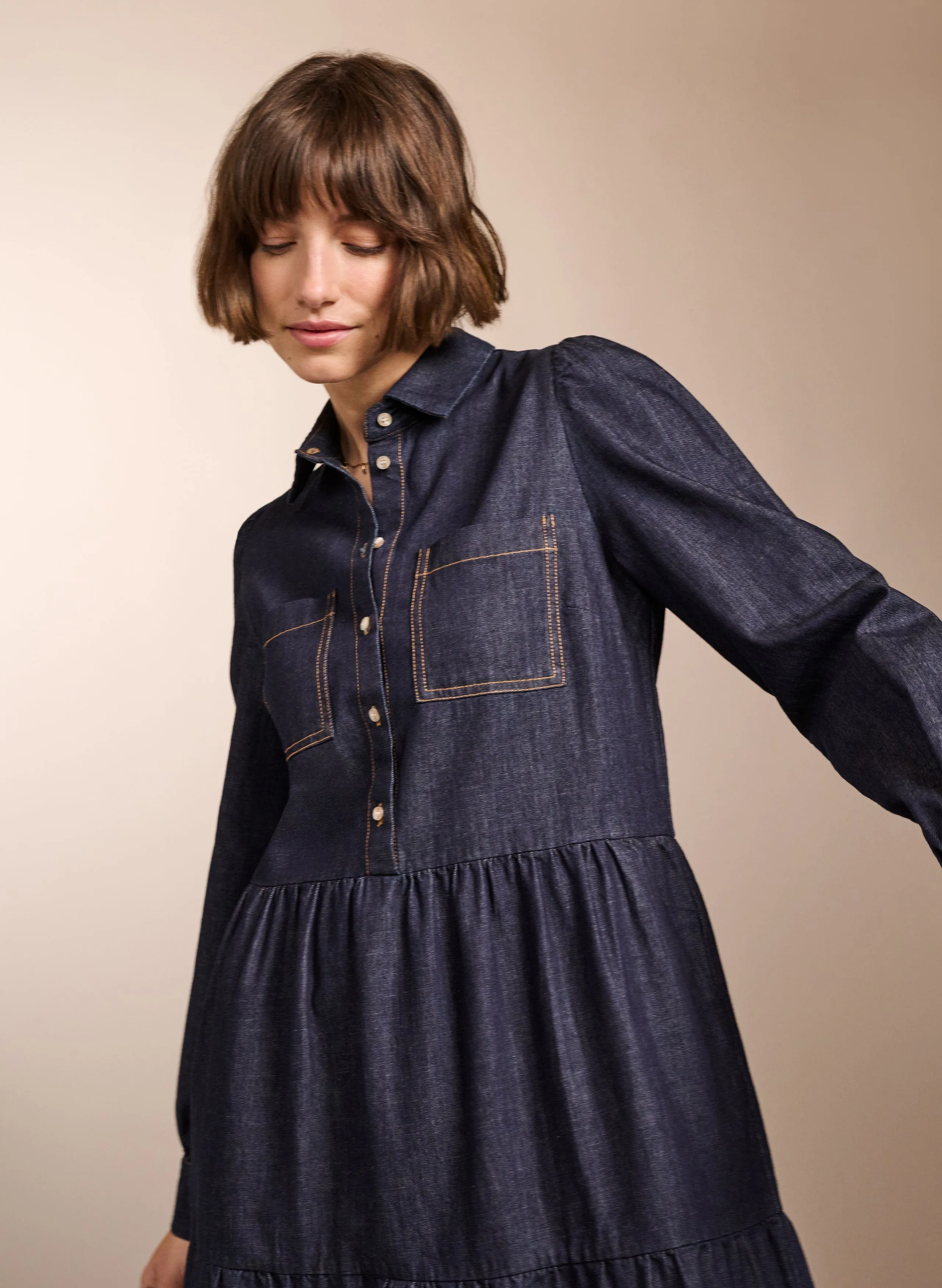 Mel Organic Cotton Dress | Dark Denim