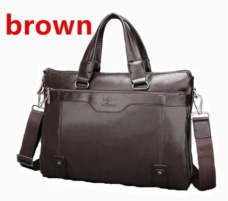 Men Business Shoulder  Leather  Messenger Briefcase