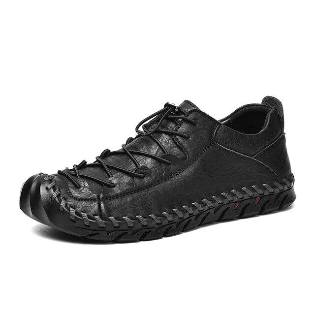 men casual male shoes genuine leather designer handmade sewing Fashion Luxury Design footware black shoes hombre Dropshipping