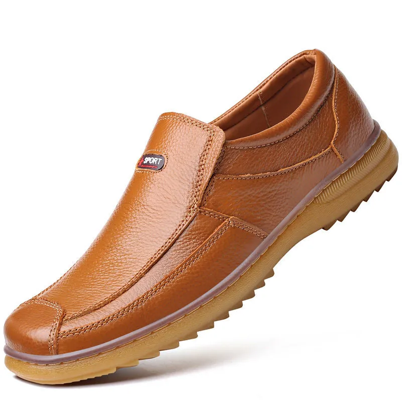 Men leather shoes-business casual genuine leather shoes leather