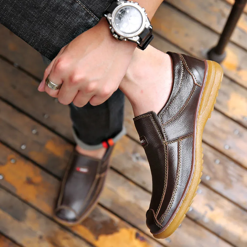 Men leather shoes-business casual genuine leather shoes leather