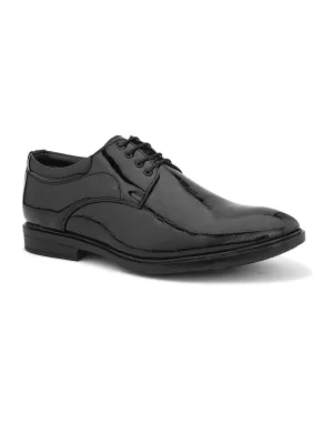 Men Leather Textured Formal Derbys Shoes