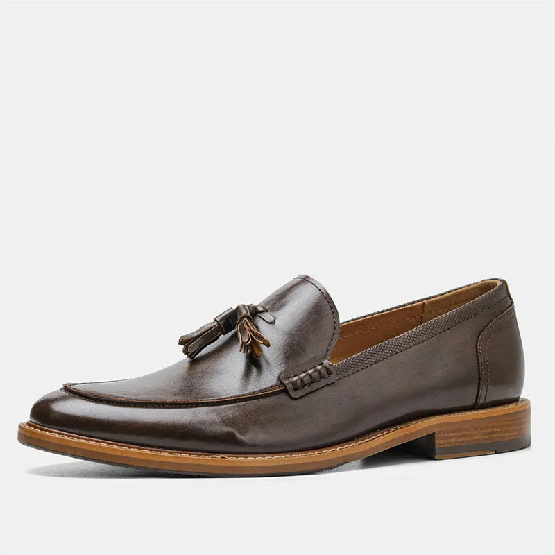 Men slip on Shoes Leather Loafers Business Formal Shoes