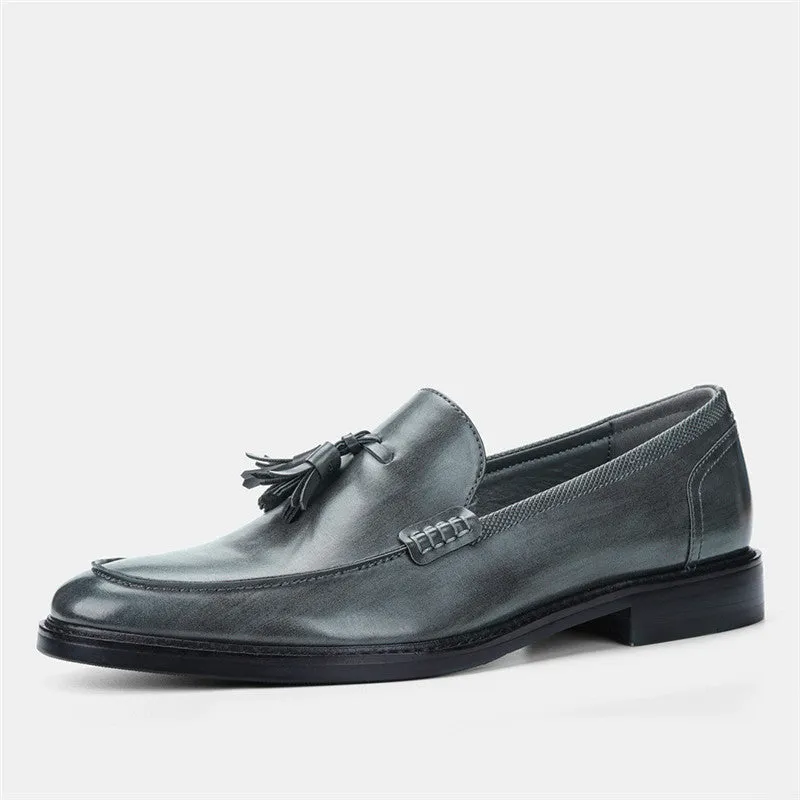 Men slip on Shoes Leather Loafers Business Formal Shoes