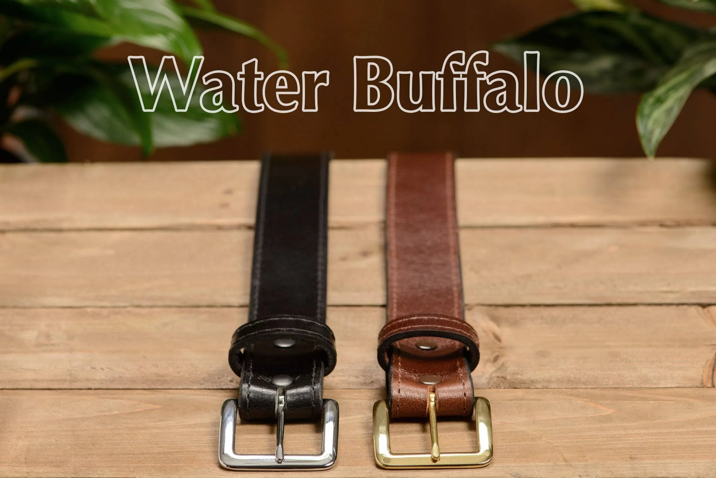 Men's Brown Water Buffalo Leather Belt