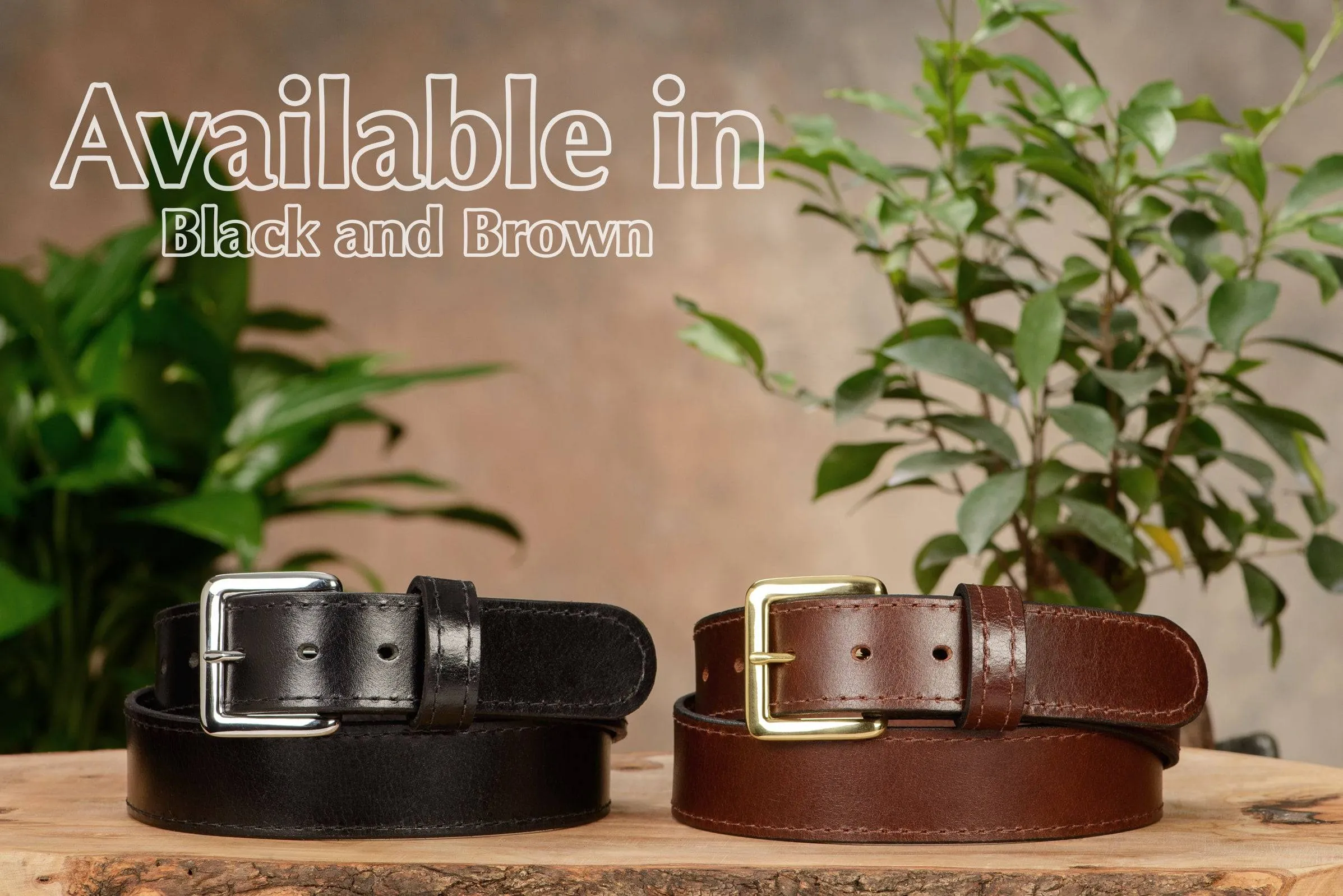 Men's Brown Water Buffalo Leather Belt
