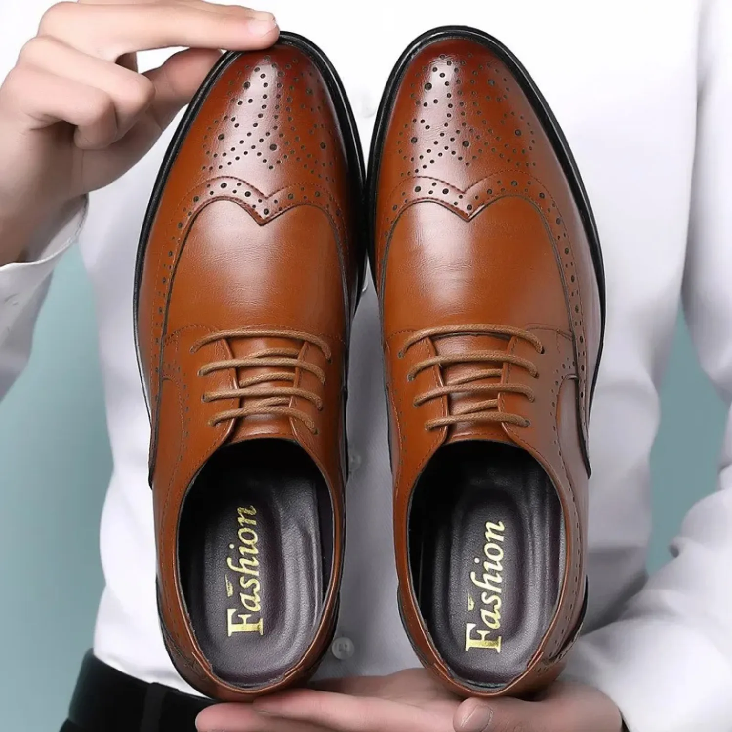 Men's Calf Leather Brogue Dress Shoes