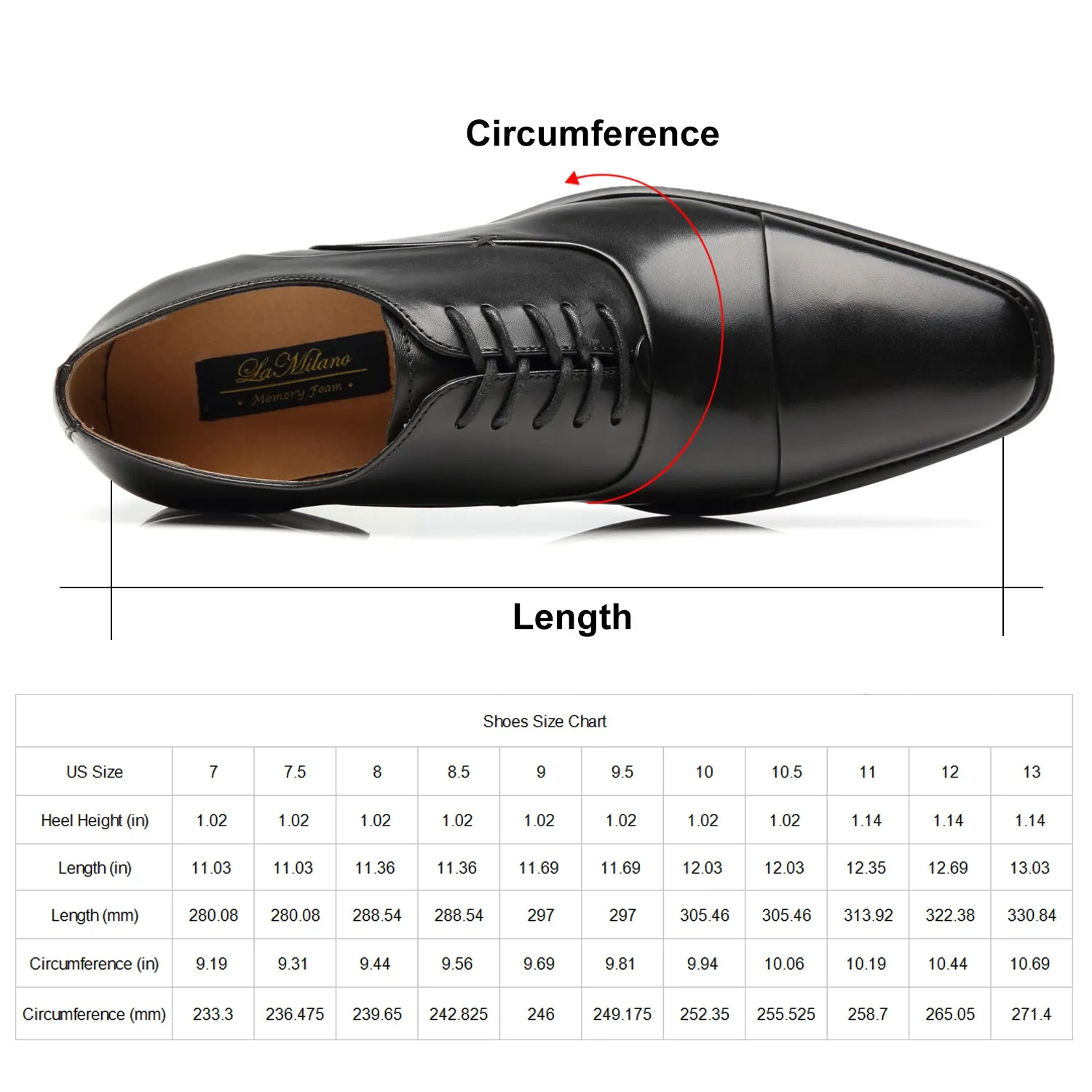 Men's Cap Toe Oxford  Lace Up Shoes Micah-1-black