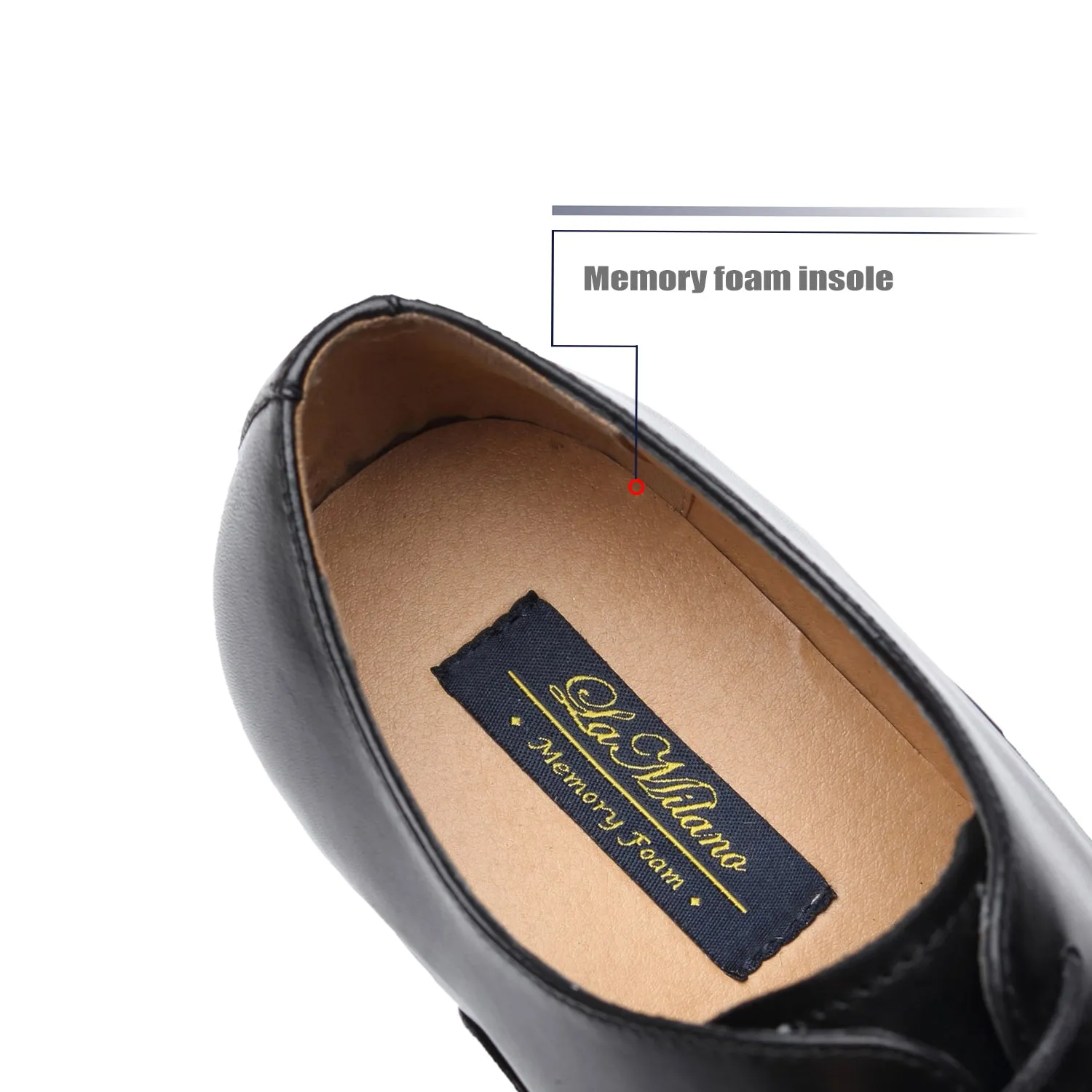 Men's Cap Toe Oxford  Lace Up Shoes Micah-1-black