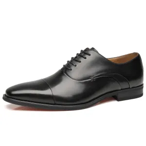 Men's Cap Toe Oxford  Lace Up Shoes Micah-1-black