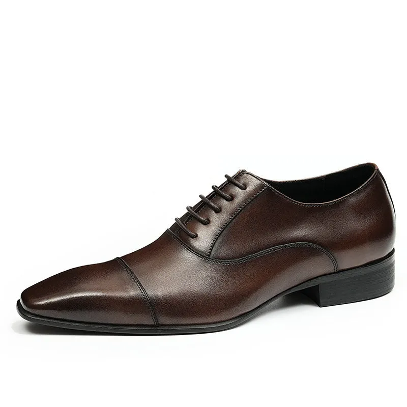 Men's Leather Shoes Business Formal Wear British Pointed Oxford Shoes Black Commuter Shoes68896