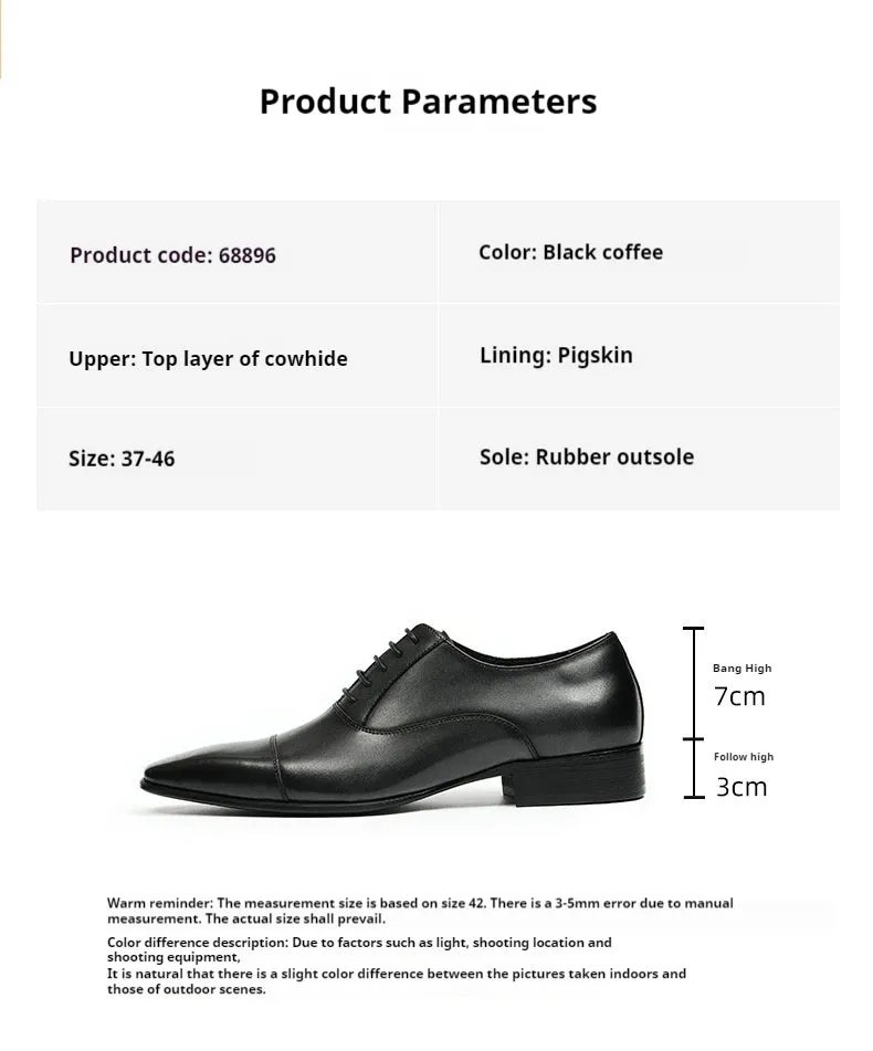 Men's Leather Shoes Business Formal Wear British Pointed Oxford Shoes Black Commuter Shoes68896