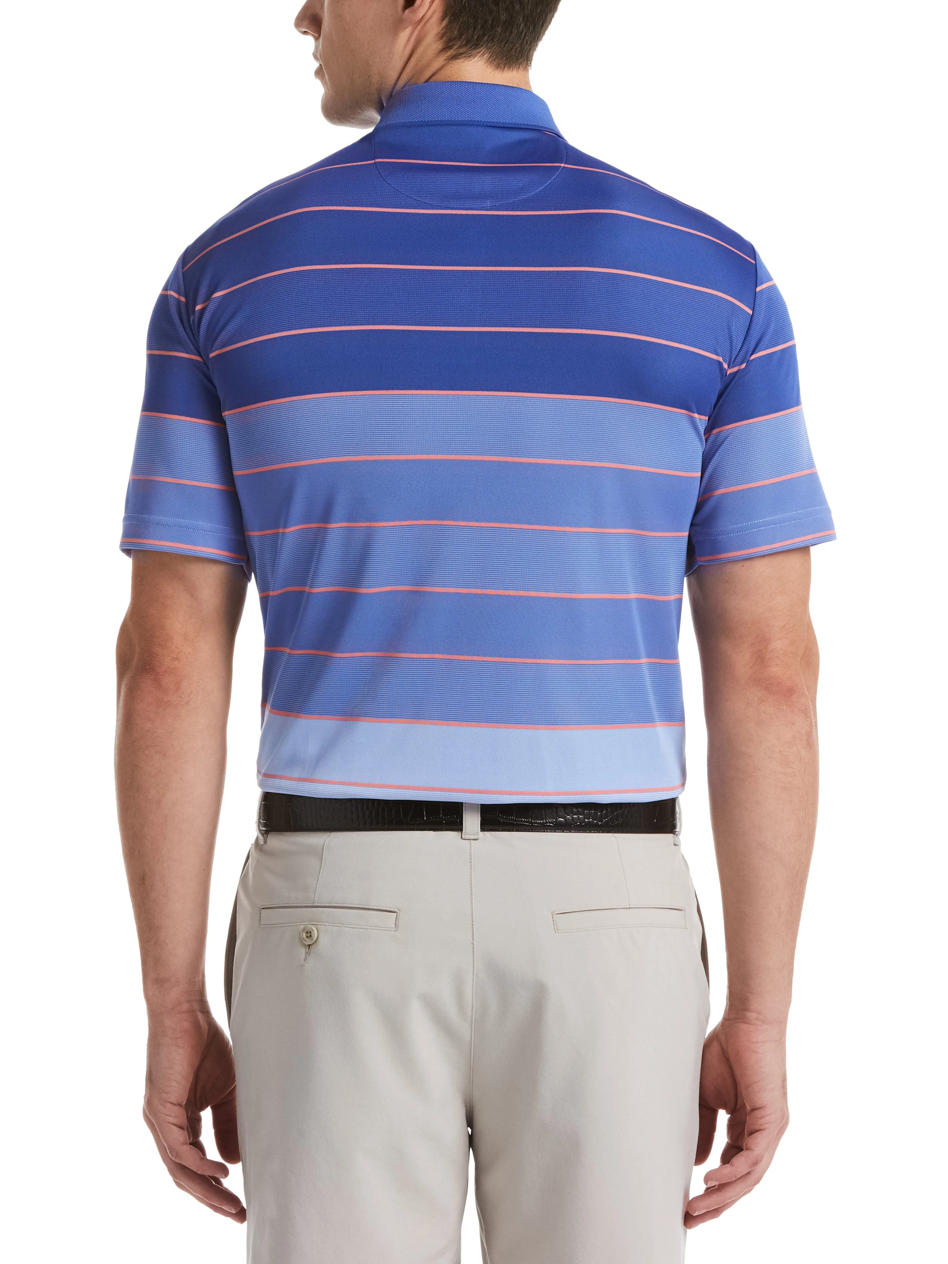 Mens Yarn Dyed Engineered Oxford Stripe Polo