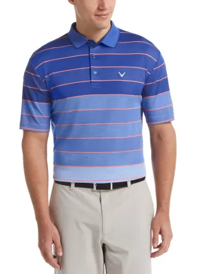 Mens Yarn Dyed Engineered Oxford Stripe Polo