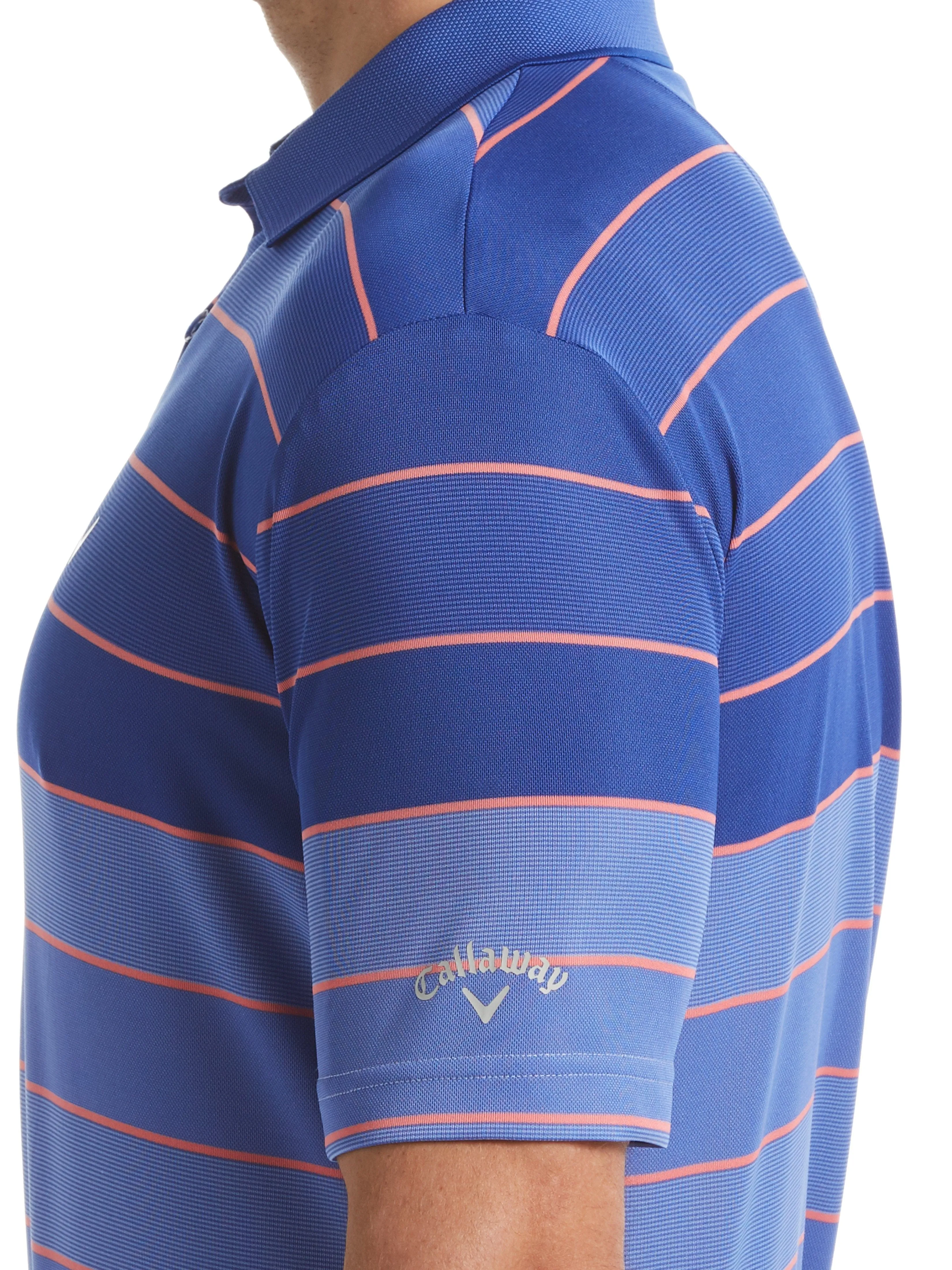 Mens Yarn Dyed Engineered Oxford Stripe Polo