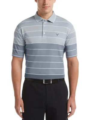 Mens Yarn Dyed Engineered Oxford Stripe Polo