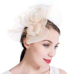 Mesh Bow Hair Fascinators Derby Hat Vintage Wedding Headband