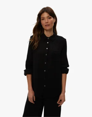 Michael Stars Ernie Button Down with Pocket in Black