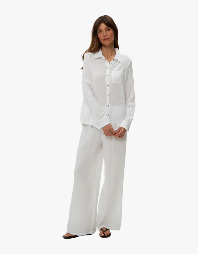 Michael Stars Ernie Button Down with Pocket in White