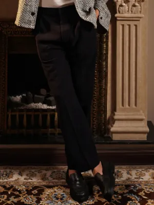 Midnight Blue Wide-Leg Trousers