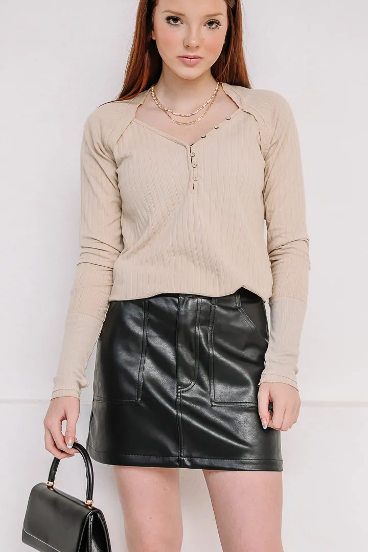 Midnight Edge Faux Leather Mini Skirt