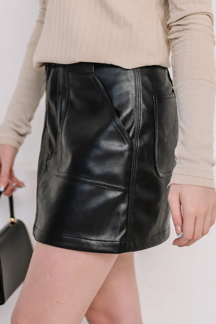 Midnight Edge Faux Leather Mini Skirt